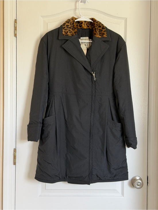 Versace Jackets & Blazers - Vintage Gianni Versace Black Coat Jacket Leopard Collar Made in Italy Women’s